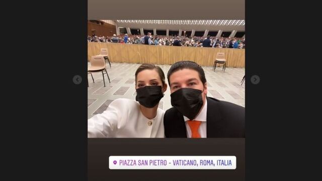 Samuel García y Mariana Rodríguez en el Vaticano