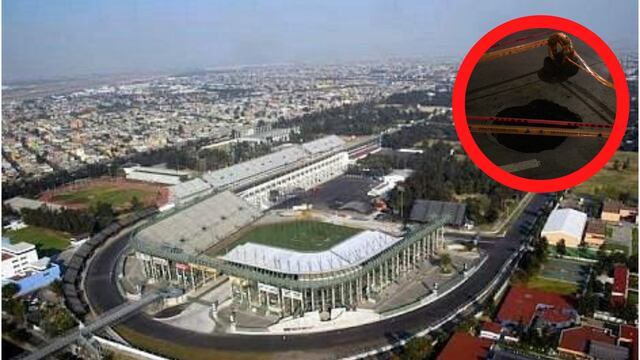 Se registra caos vial por socavón cerca del Autódromo Hermanos Rodríguez