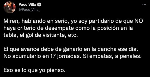 Paco Villa propuso un nuevo formato para la Liga MX