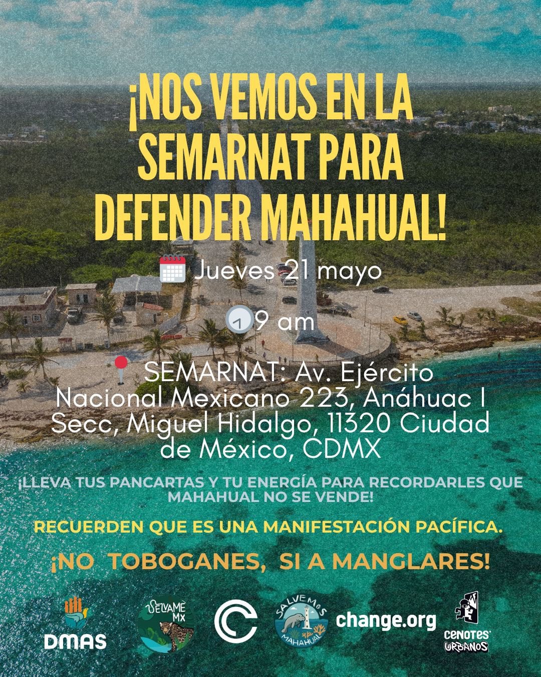 Selvame convoca a marcha para ‘defender Mahahual’ de proyecto turístico en manglares de Quintana Roo