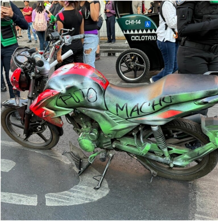 Así quedó la moto de Abraham Precilla Baga
