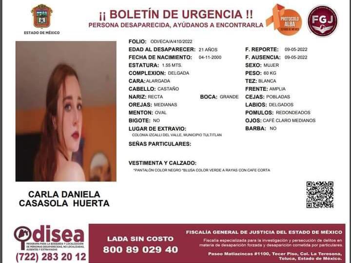 Carla Casola, boletín