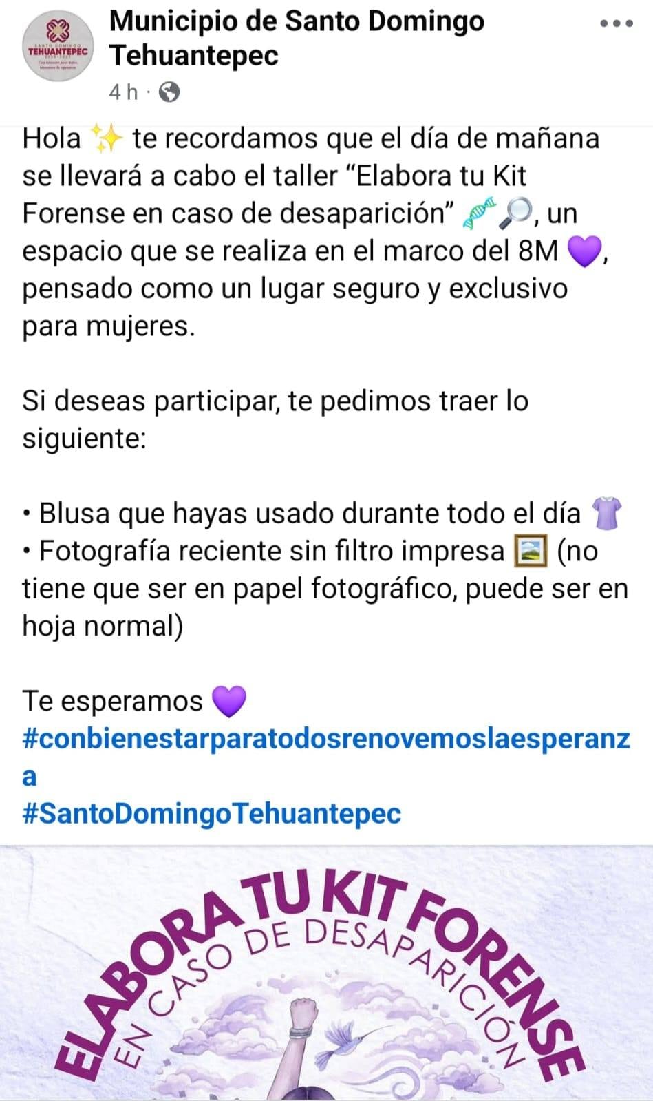 ¿Qué es el Kit Forense? La propuesta del Ayuntamiento de Tehuantepec