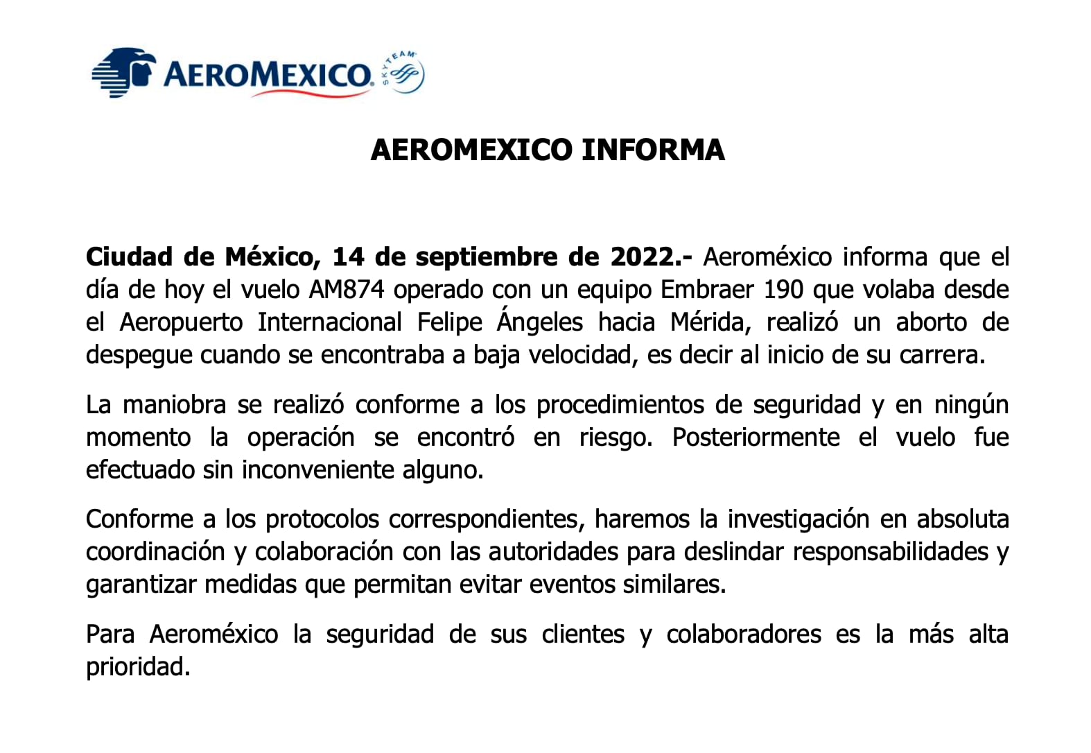 Piloto aborta despegue en el AIFA por helicópteros ensayando para el 16 de septiembre