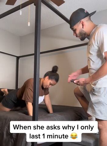 Hombre pone a prueba a su pareja simulando un acto sexual y esto pasó