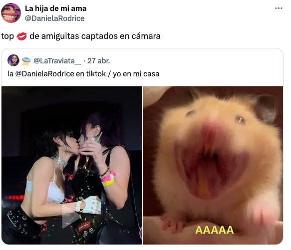 Daniela Rodrice aclara que el beso a Danna Paola fue de amigas.