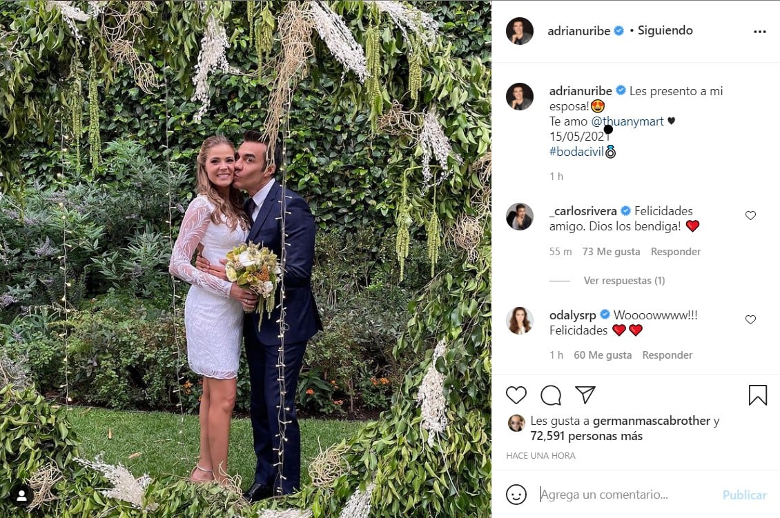 Publicación de Adrián Uribe en Instagram