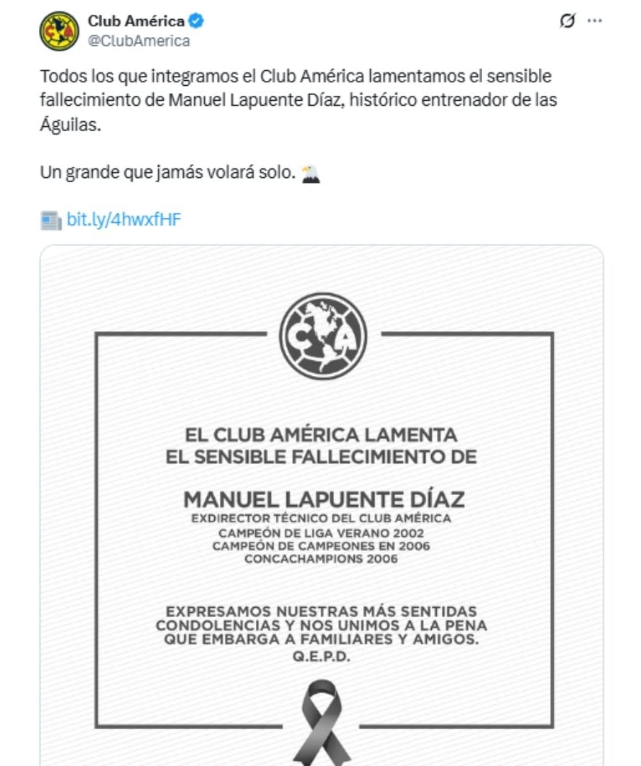 Club América se despidió de Manuel Lapuente.