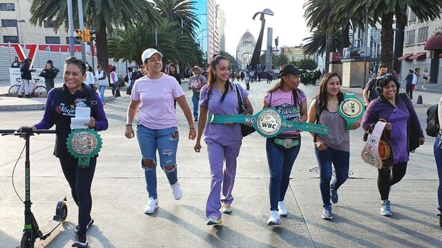 Mayeli Flores, campeona mundial de box, marcha en la CDMX el 25 de noviembre contra la violencia hacia las mujeres