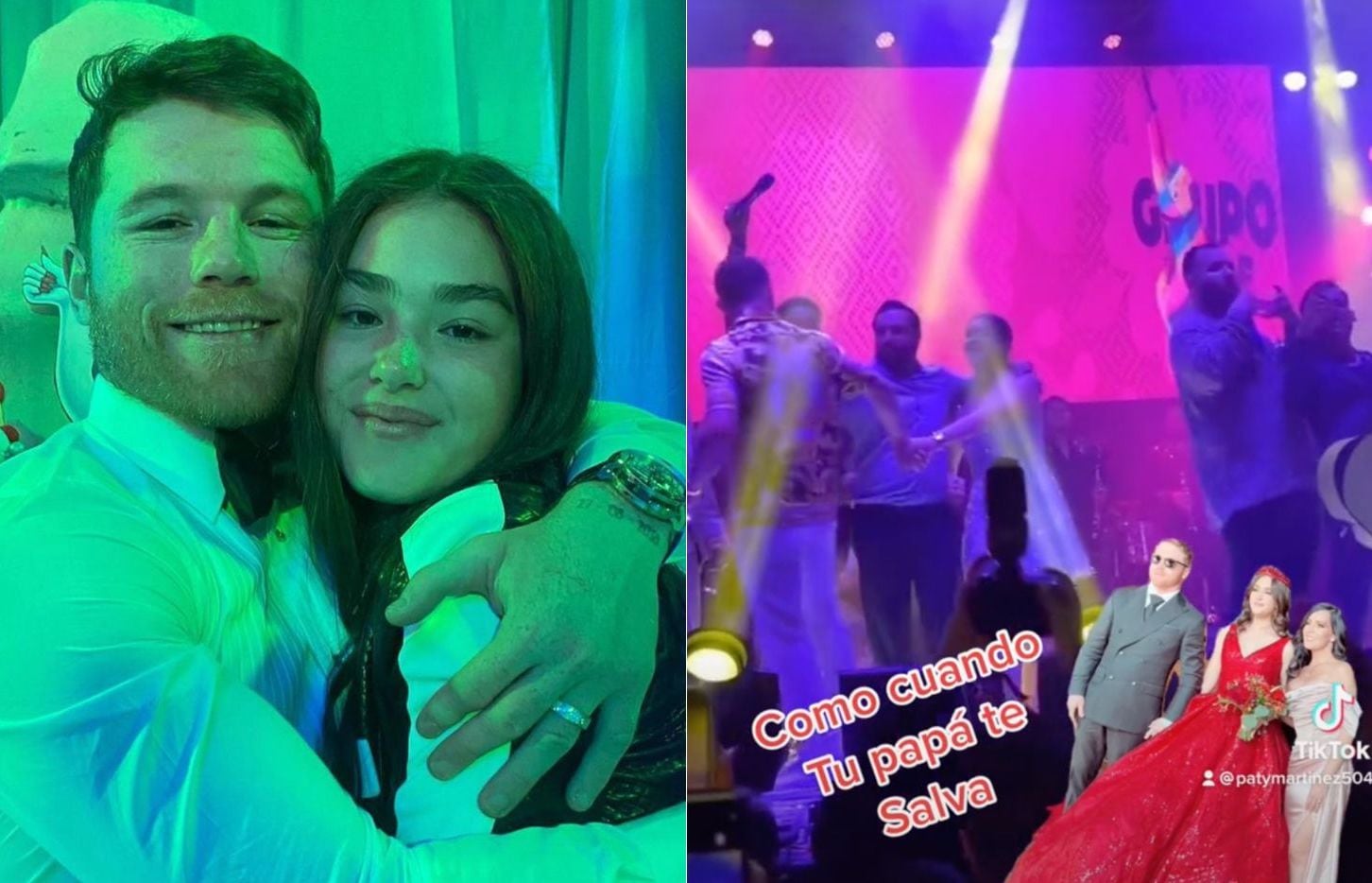 ¿Canelo Álvarez se puso celoso? El boxeador separó a su hija de otro hombre en su fiesta de XV Años
