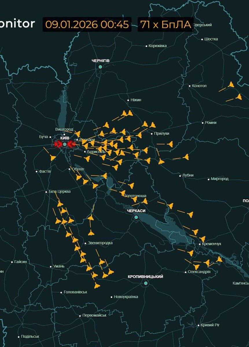 Ataque de drones rusos en Kiev