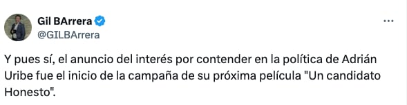 Gil Barrera ventila el nuevo proyecto de Adrián Uribe.