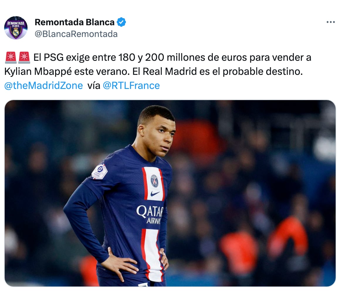 Mbappé llegaría al Real Madrid