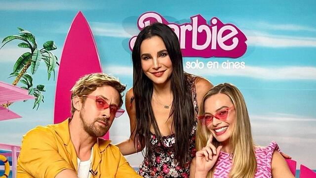 Martha Higareda se presume junto a Margot Robbie y Ryan Gosling.