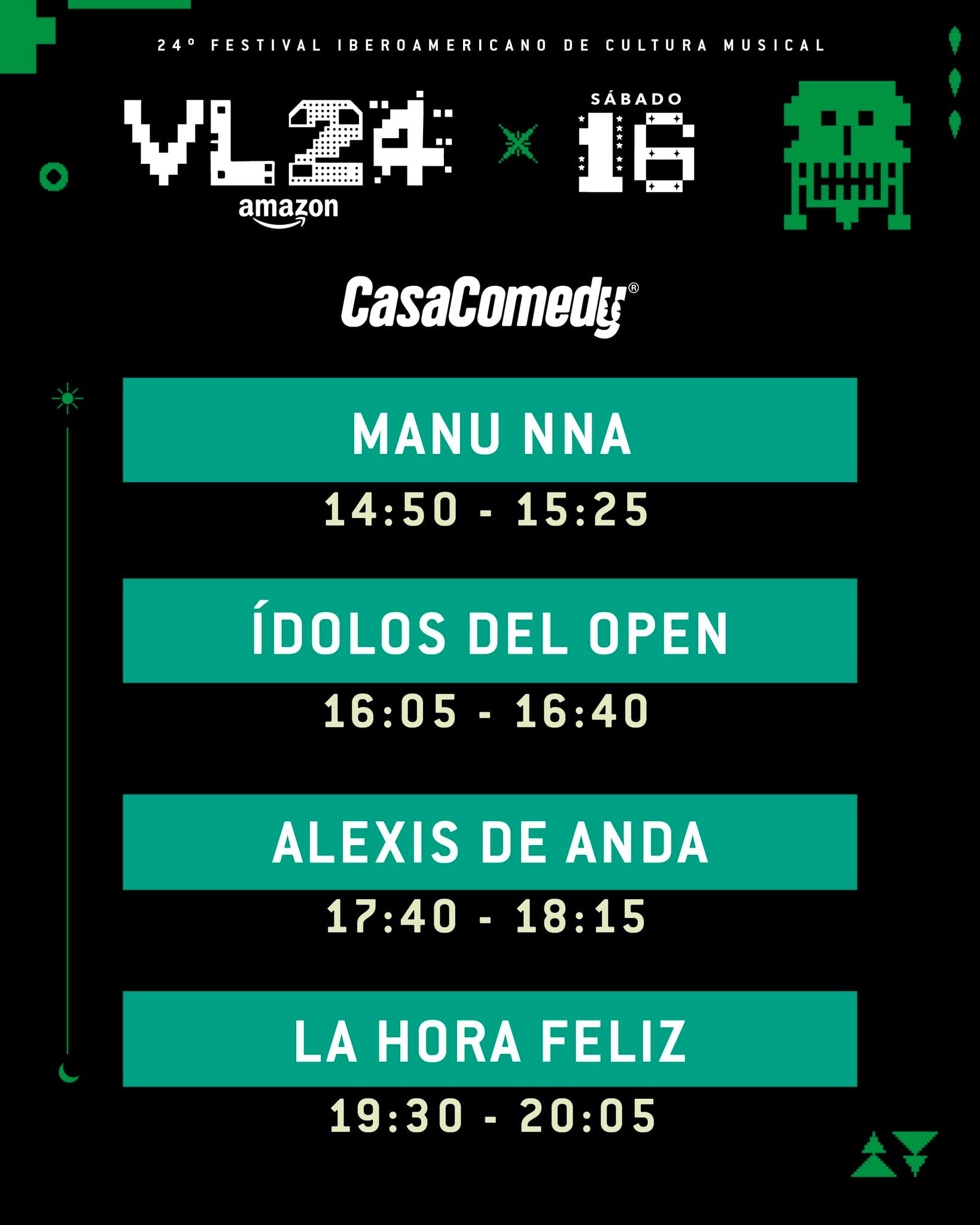 Vive Latino 2024: Artistas y horario para los escenarios Casa Comedy, Amazon Music, Amazon, Telcel, Little Caesars y Carpa Intolerante del 16 y 17 de marzo