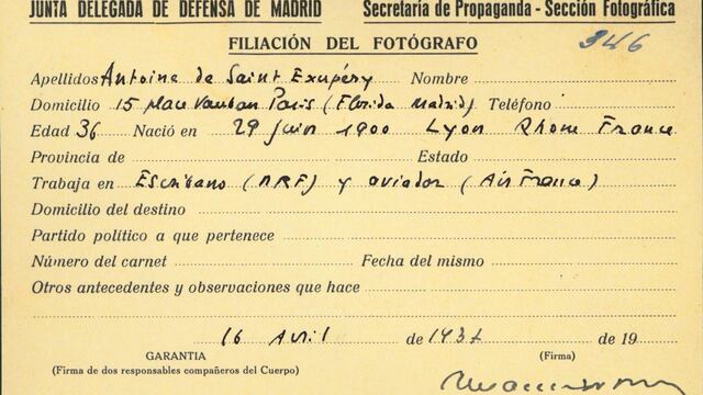 carné de Antoine de Saint-Exupéry