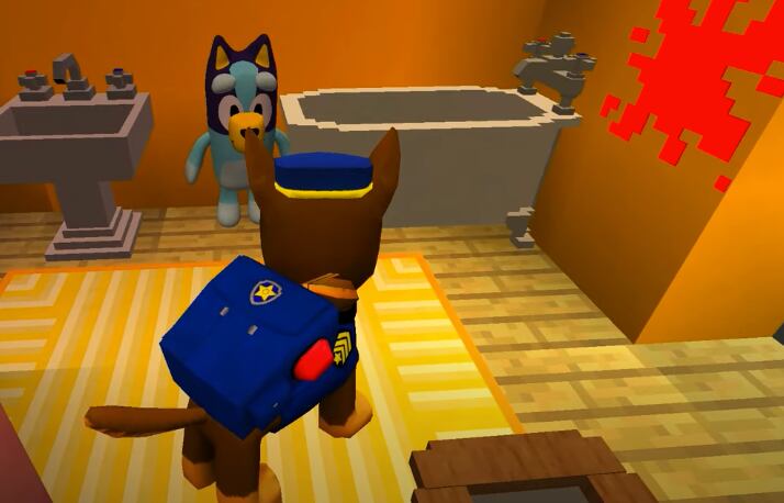 Bluey y Chase de Paw Patrol