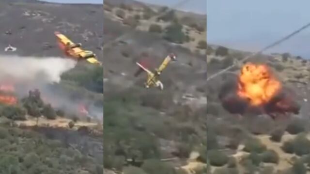 Avión se estrella durante misión para combatir incendio forestal en Grecia
