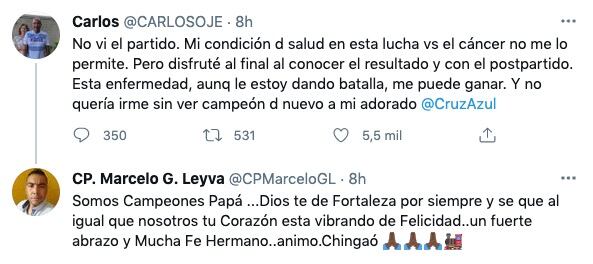 Tuit de ánimo aficionado