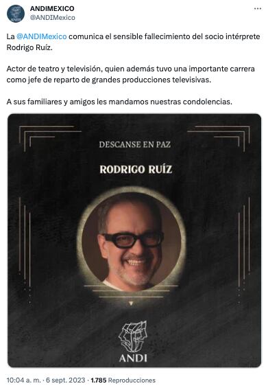 Confirman muerte de Rodrigo Ruiz