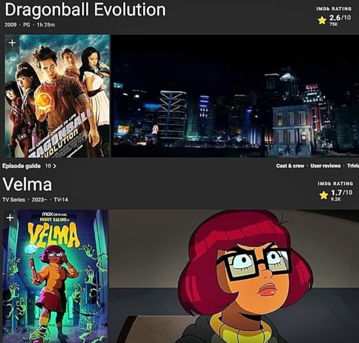 Velma destrona a Dragon Ball Evolution