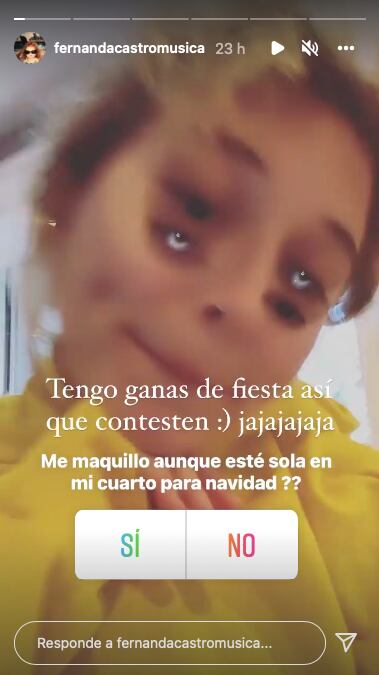 Fernanda Castro, hija de Angélica Rivera festeja Navidad desde el confinamiento