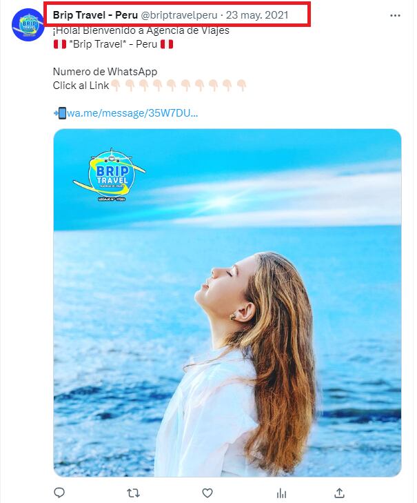 Prueba de que la cuenta de Clara Chía en Instagram es falsa.