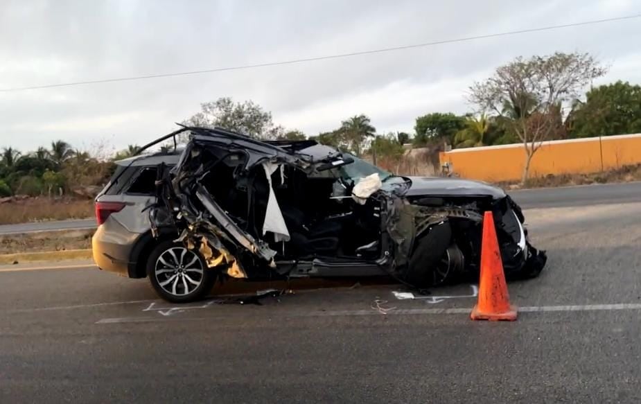 Camioneta en donde se accidentó Huacho Díaz Mena