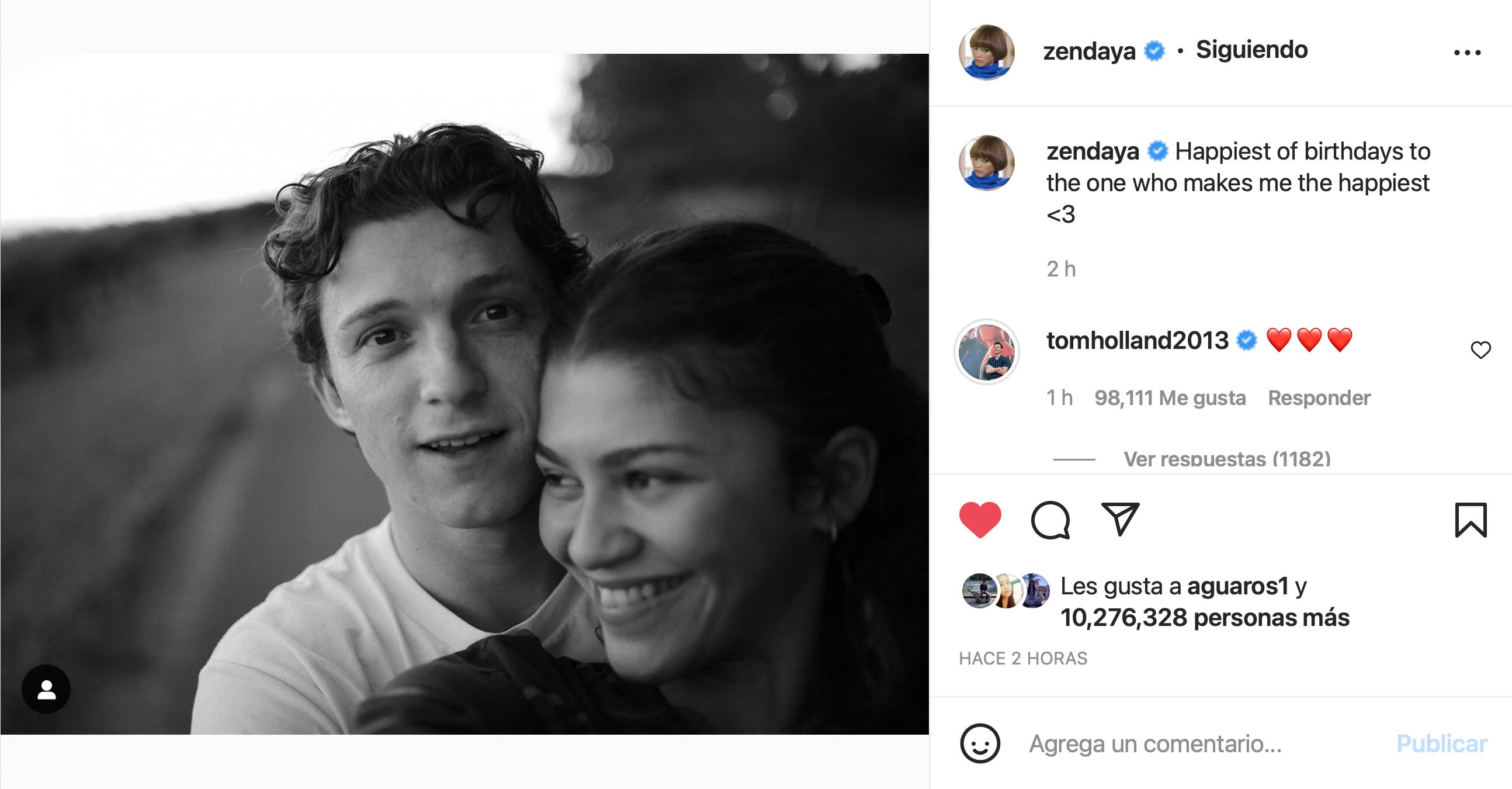 Tom Holland cumple 26 años y Zendaya lo felicita