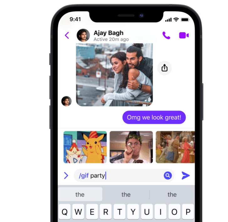 Atajo de GIFs en Facebook Messenger