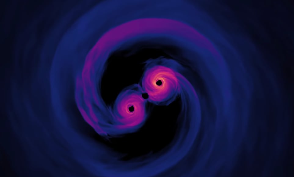 Simulación de la NASA de la colisión de dos agujeros negros