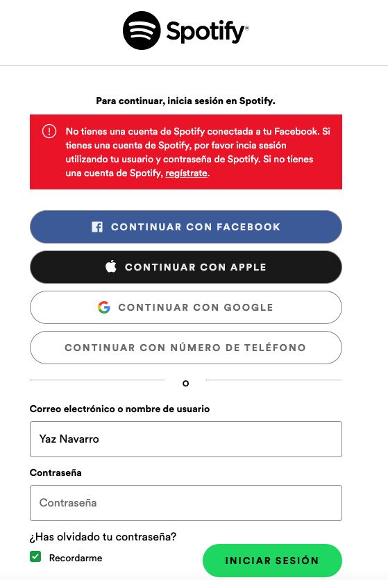 Fallas en Spotify
