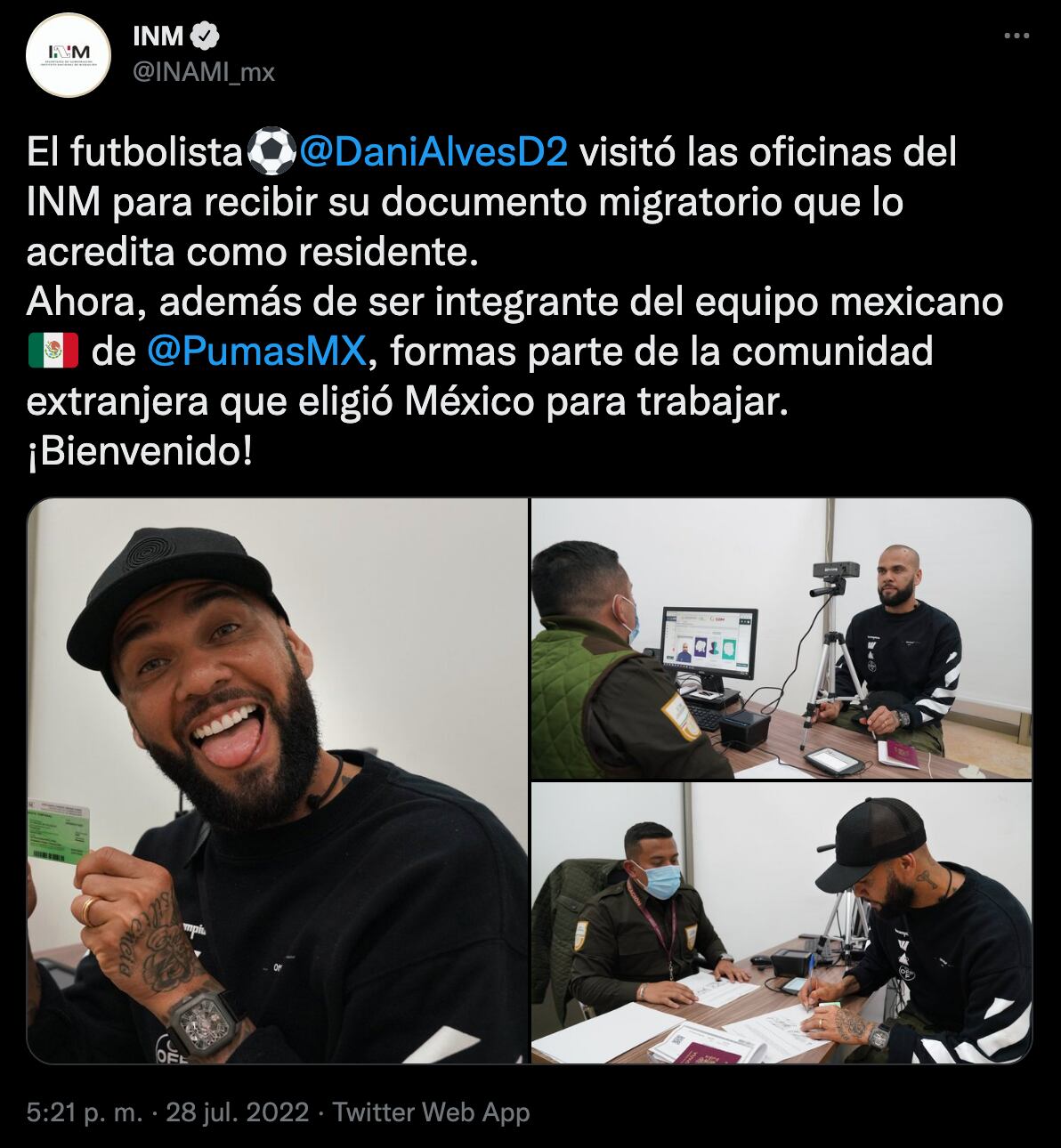 Dani Alves fue al INM