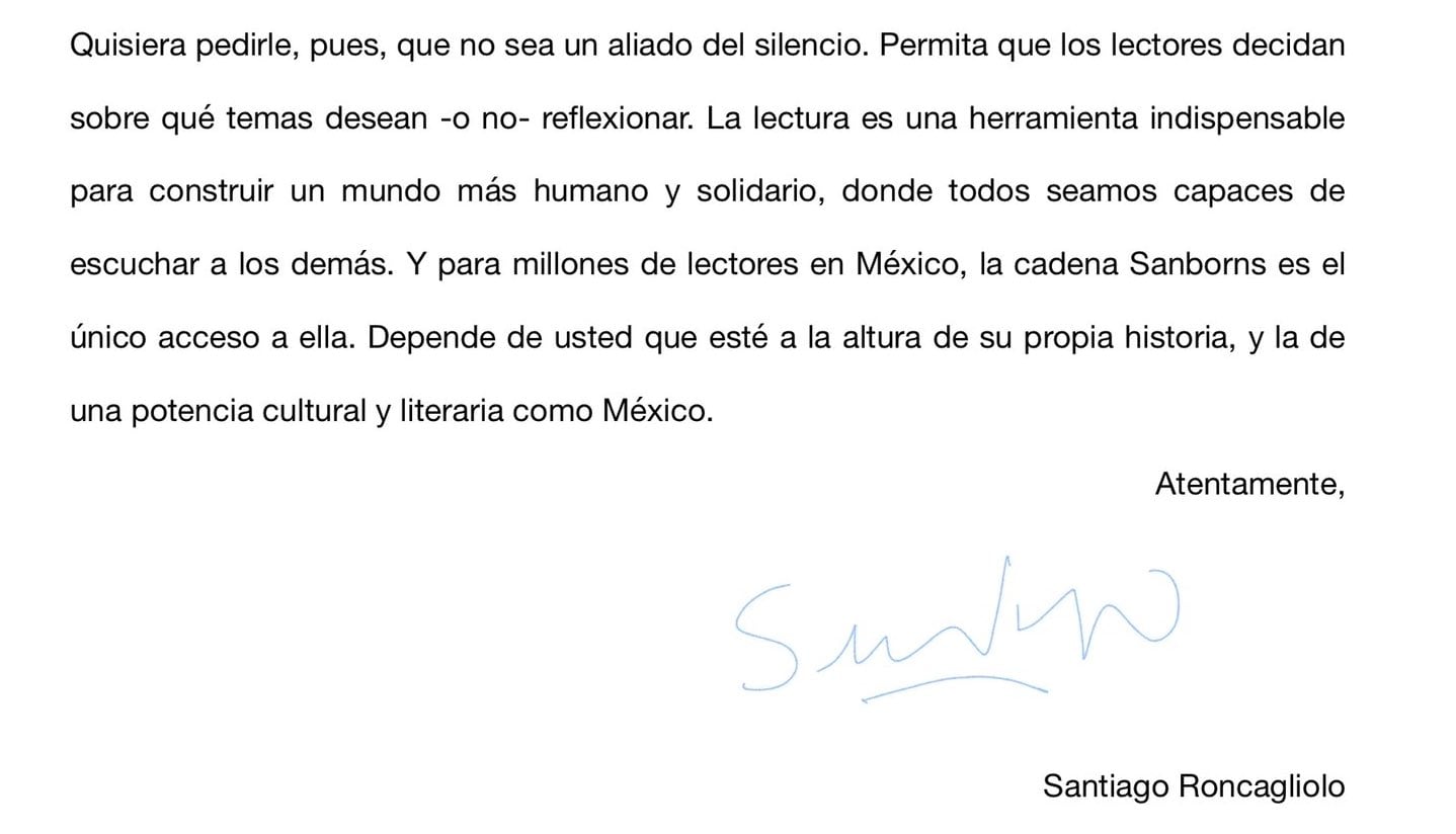 Carta de Santiago Roncagliolo