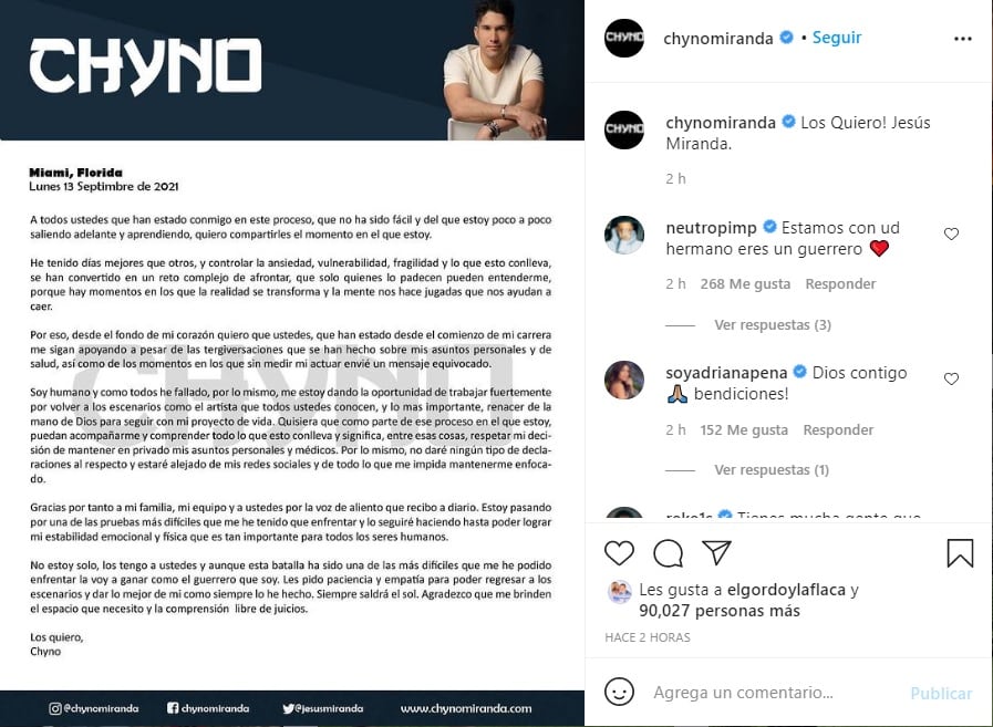 Chyno Miranda se aleja de las redes sociales