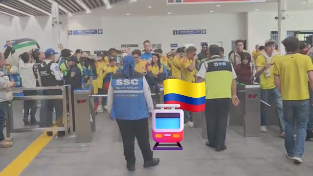 La fiebre colombiana invade el Tren Ligero rumbo al Estadio Banorte previo al partido
