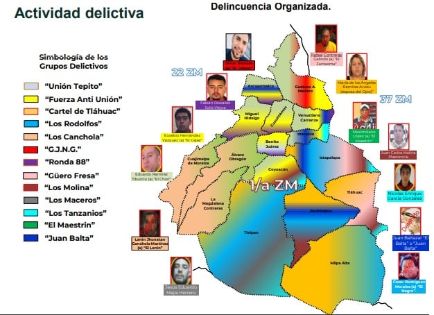 Sedena identifica a grupos de narcotráfico en CDMX