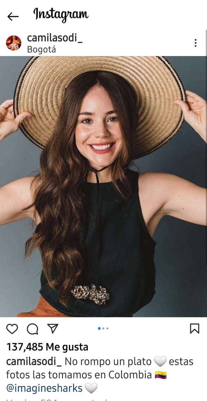 Publicación de Instagram de Camila Sodi