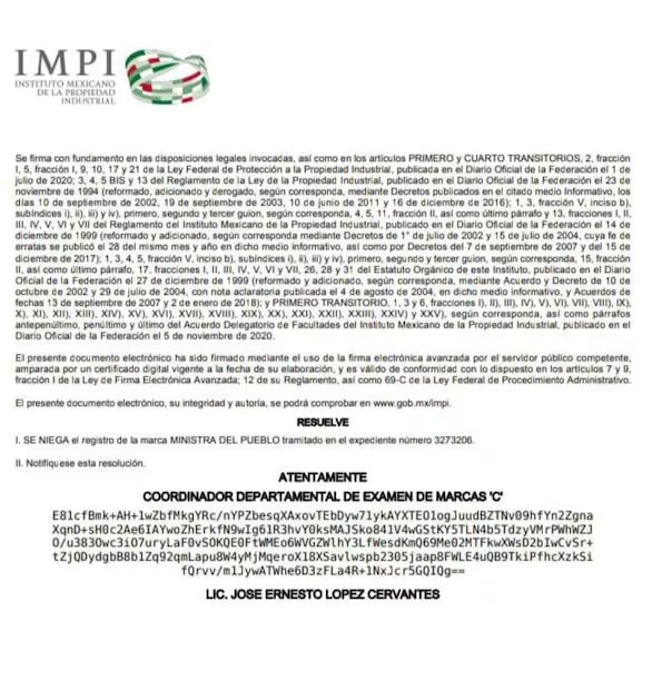 IMPI ministra del pueblo