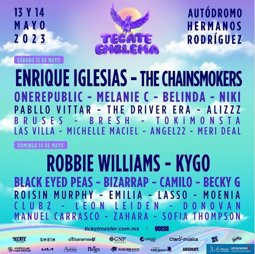 Cartel por día Tecate Emblema 2023