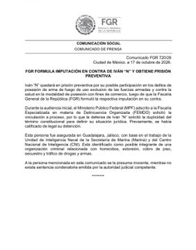 Dictan prisión preventiva a Iván N, presunto líder de Los Cromos