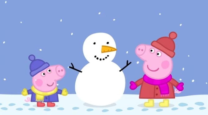 Capítulo Peppa Pig hace un muñeco de nieve con George