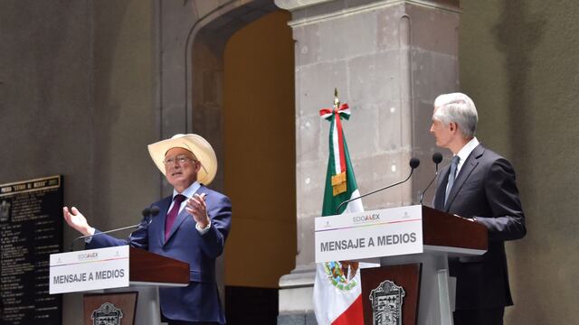 Ken Salazar, Embajador de los EU en México, y Alfredo del Mazo, gobernador del Edomex