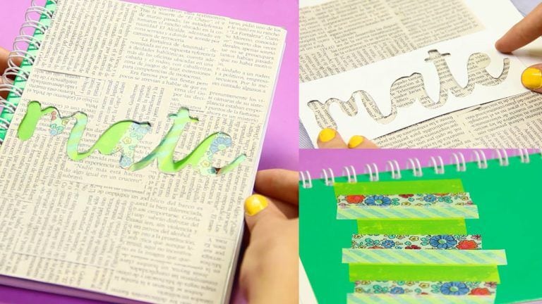 Forro de libreta con papel reciclado