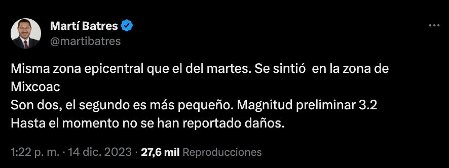 Martí Batres sismo CDMX