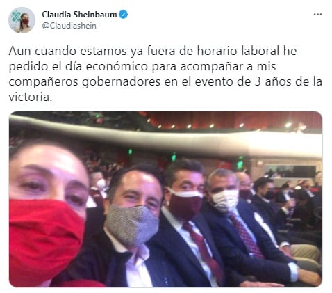 Claudia Sheinbaum en evento de Morena