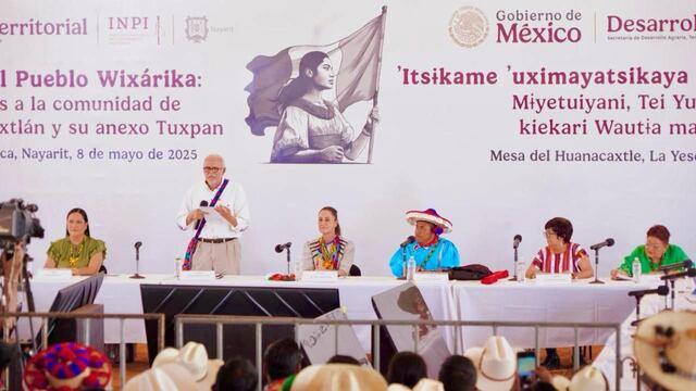 Miguel Ángel Navarro y Claudia Sheinbaum presentan Plan de Justicia del Pueblo Wixárika