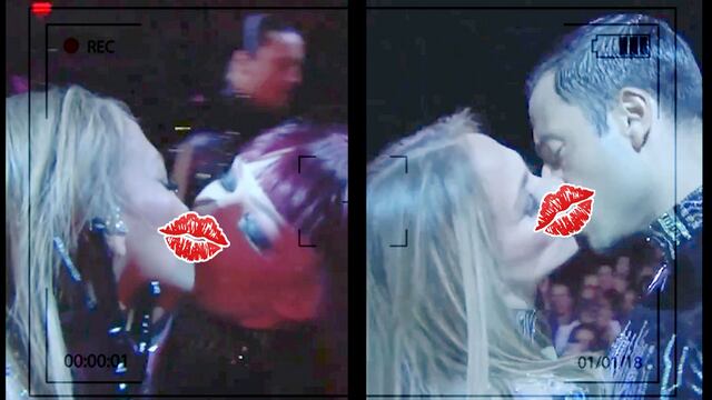 Jennifer López besa a sus bailarines durante los American Music Awards 2025