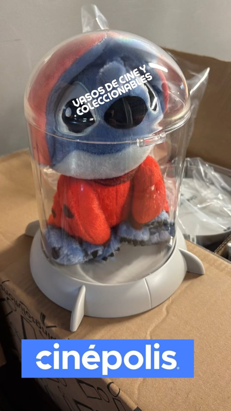 La palomera de Stitch y el vaso coleccionable de Cinépolis para el live action de Lilo Stitch