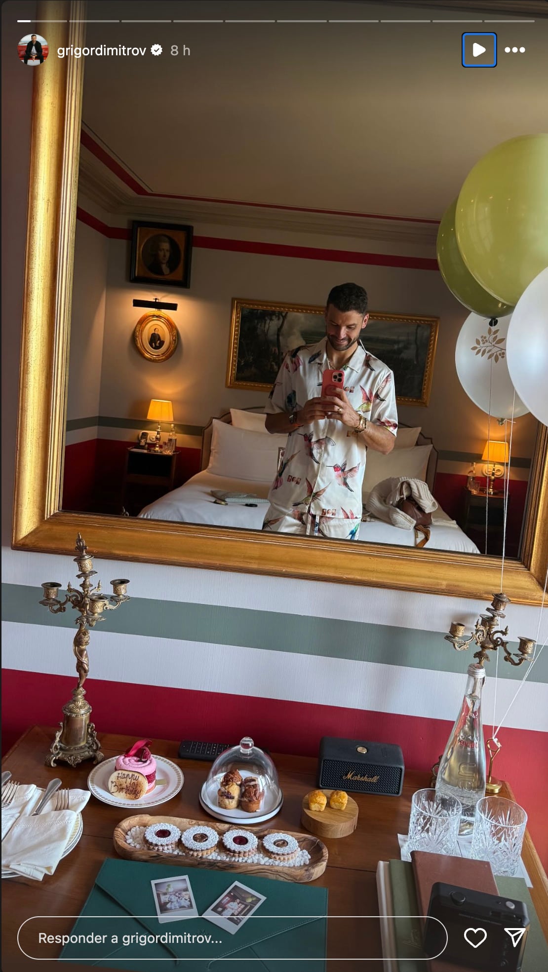 Grigor Dimitrov celebra su cumpleaños con Eiza González